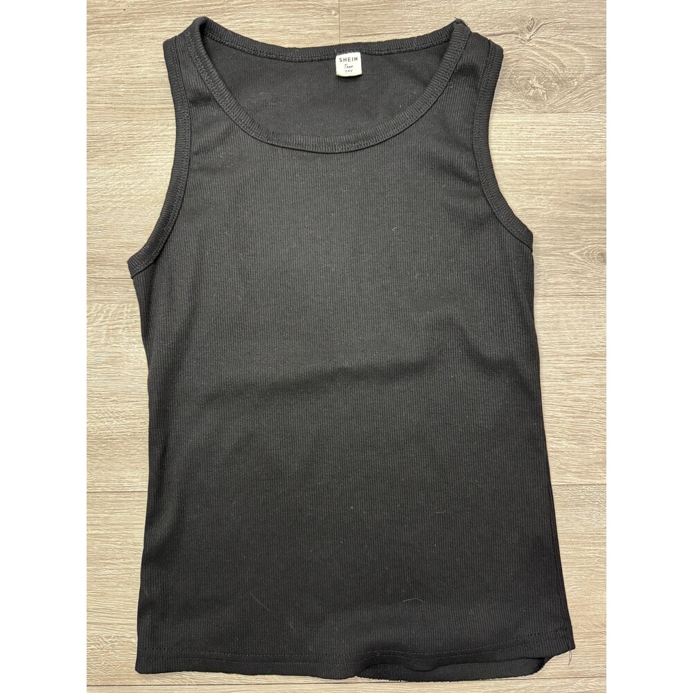 SHEIN Teen Ribbed Tank Top Bundle 14Y Black Pink Sleeveless - Picture 6 of 9